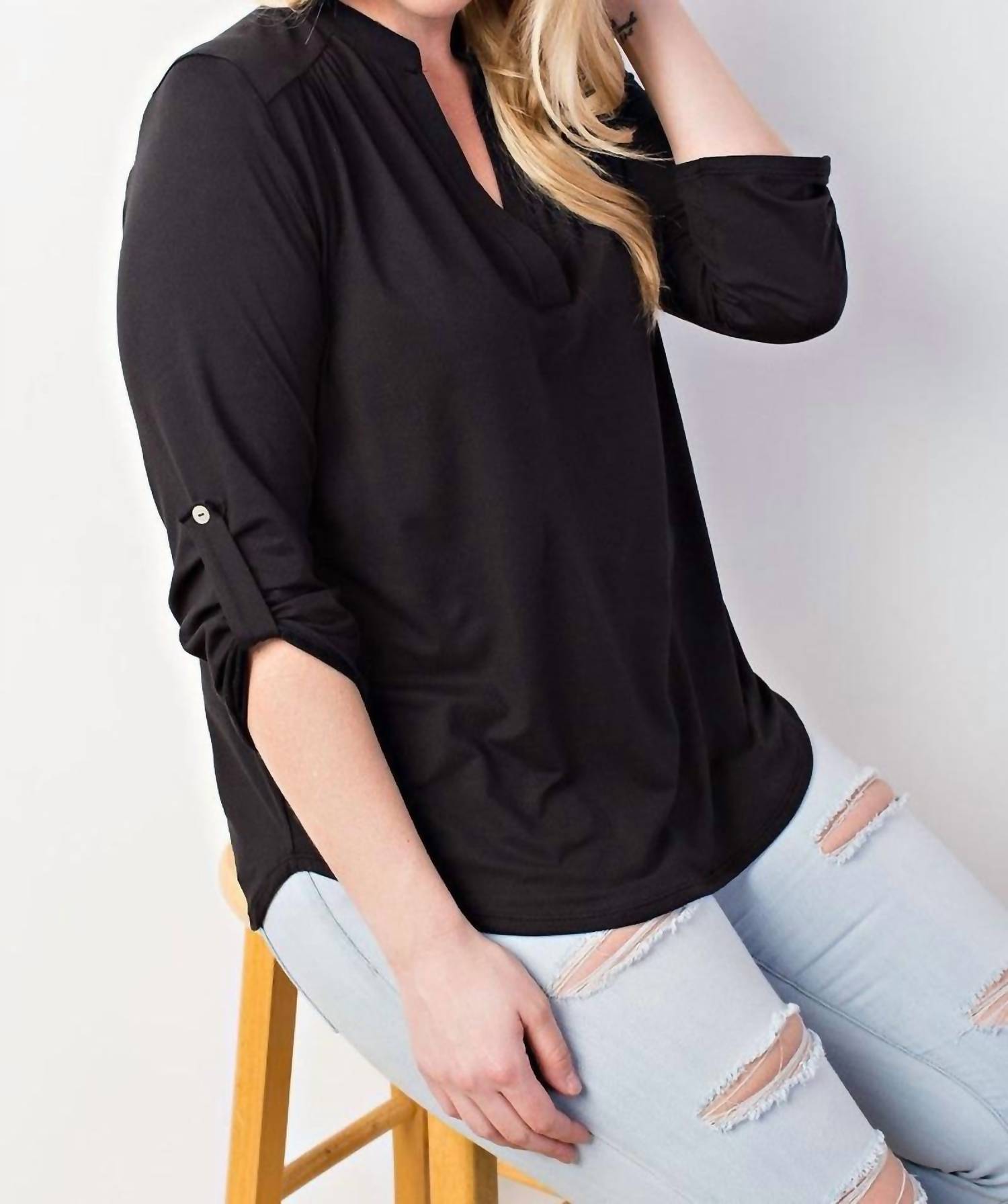 Mittoshop - Peasant Knit Curvy Top - Plus