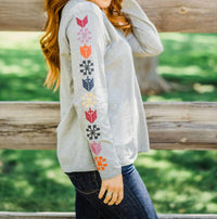 Layerz Clothing - Jackie Embroidered Long Sleeve Top