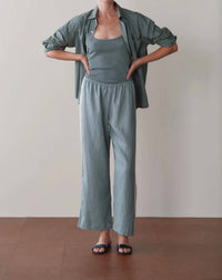 Donni. - Linen Crop Stripe Pants