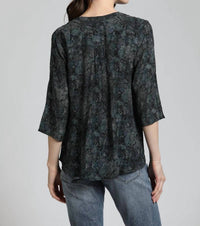 Apny - Lace Print V-neck W/ Tassel Blouse