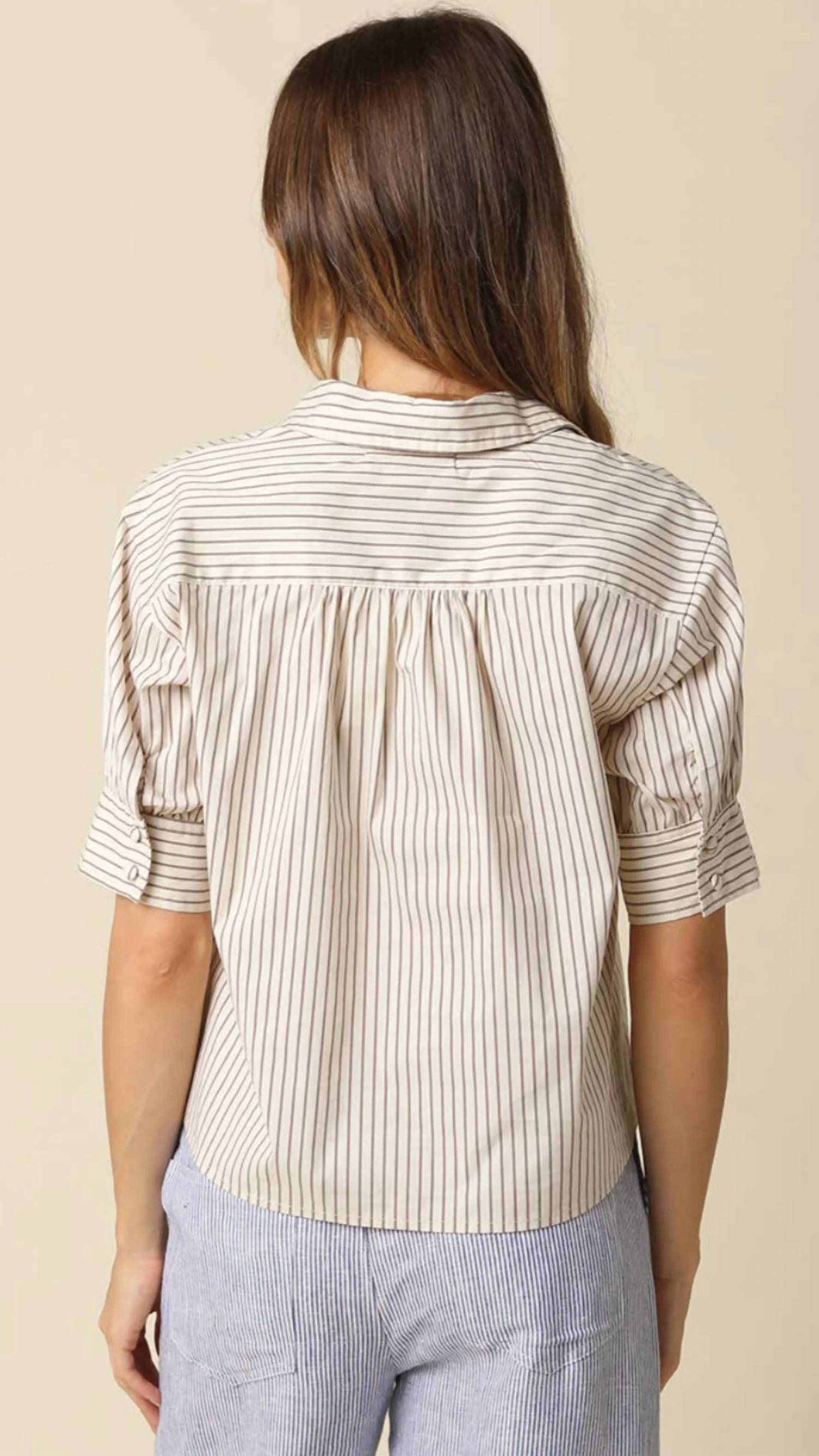 Olivaceous - Split Neck Blouse