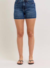 Judy Blue High Waist Tummy Control Slim Denim Short in blue 1 - women's shorts - view 4