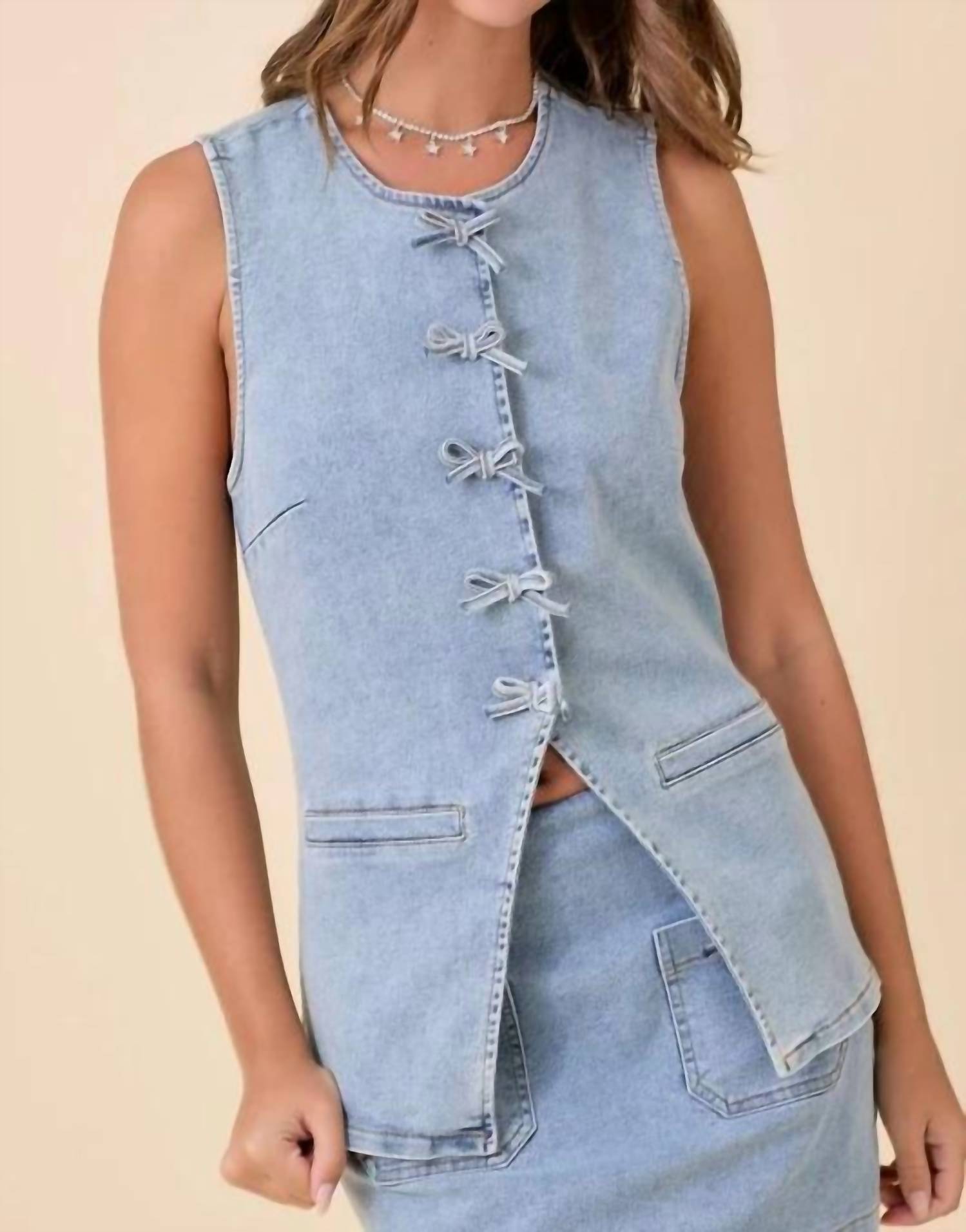 Main Strip - Isla Denim Vest Top