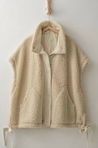 Urban Daizy - Women's Oversized Sherpa Fleece Boho Western Layering Vest