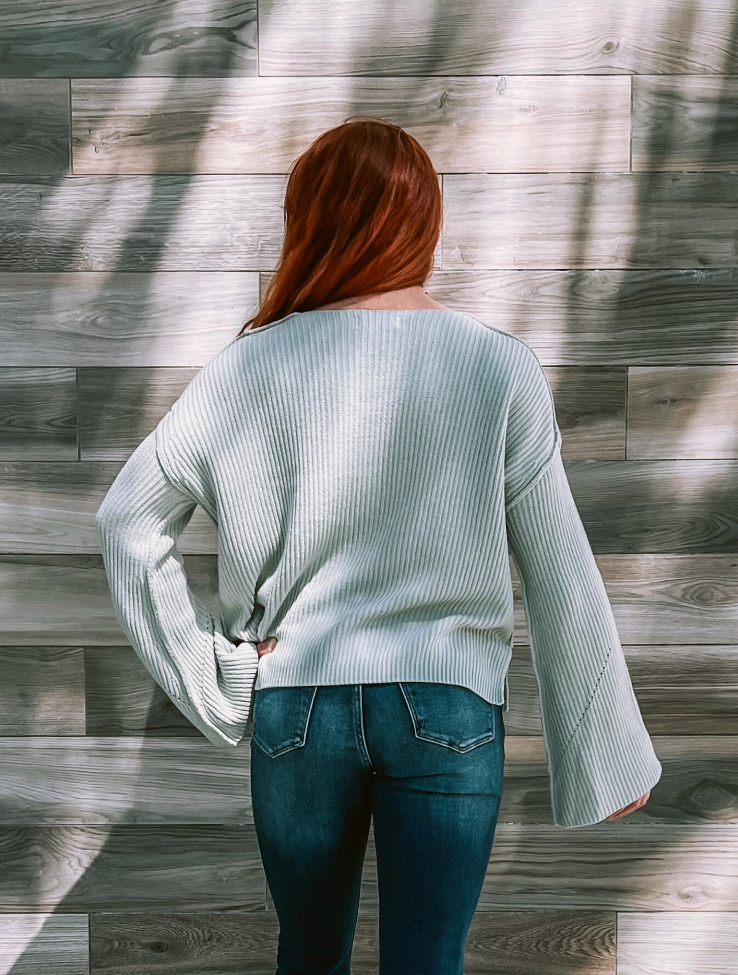 By Together - Knit Bell Sleeve Sweater