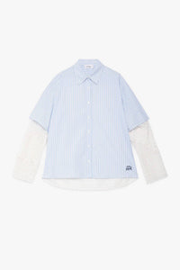 Ottod'Ame - Striped Shirt With Macramé Inserts
