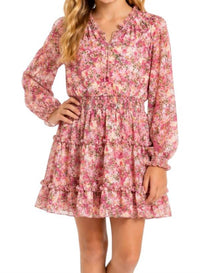 Flowers By Zoe - Tween Floral Long Sleeve Dress