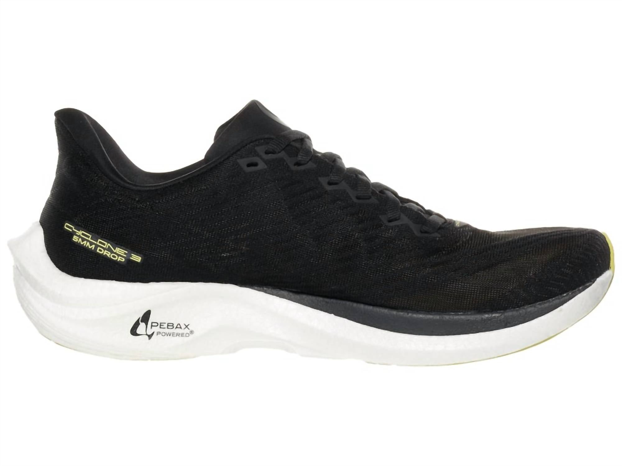 Topo Athletic Men's Cyclone 3 Athletic Shoes in black lime - men's sneaker - alternate view
