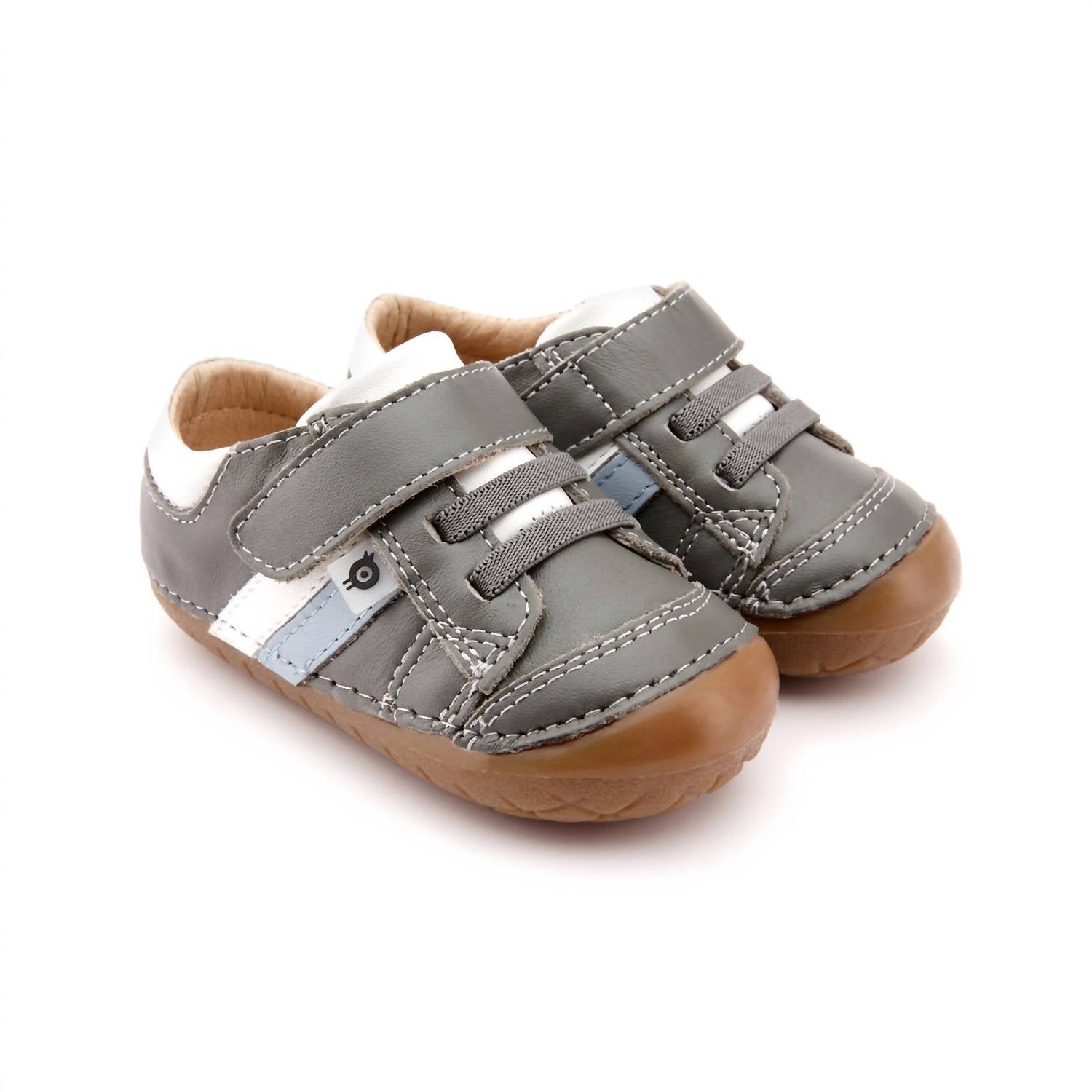 OLDSOLES Boy's Shield Pave Shoes in grey snow dusty blue - kids' shoe - detail view