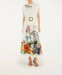 Farm Rio - Tropi Embroidered Linen Skirt