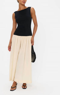 Show Me Your Mumu Luisa Maxi Dress in black cream - women's dress - detail view