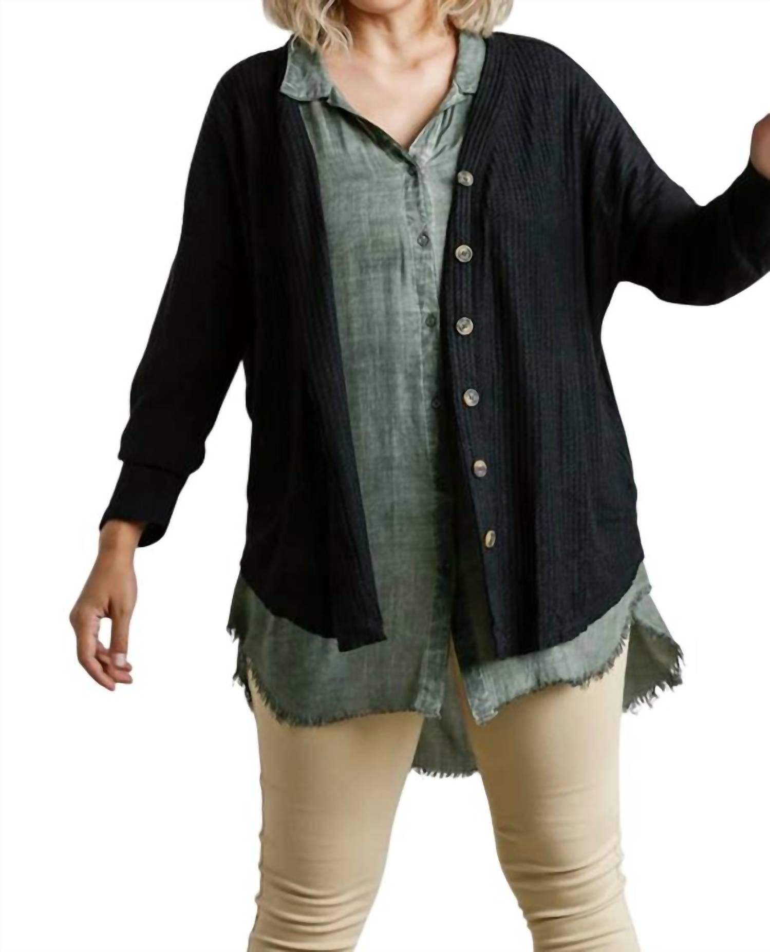 Umgee - Waffle Knit Cardigan