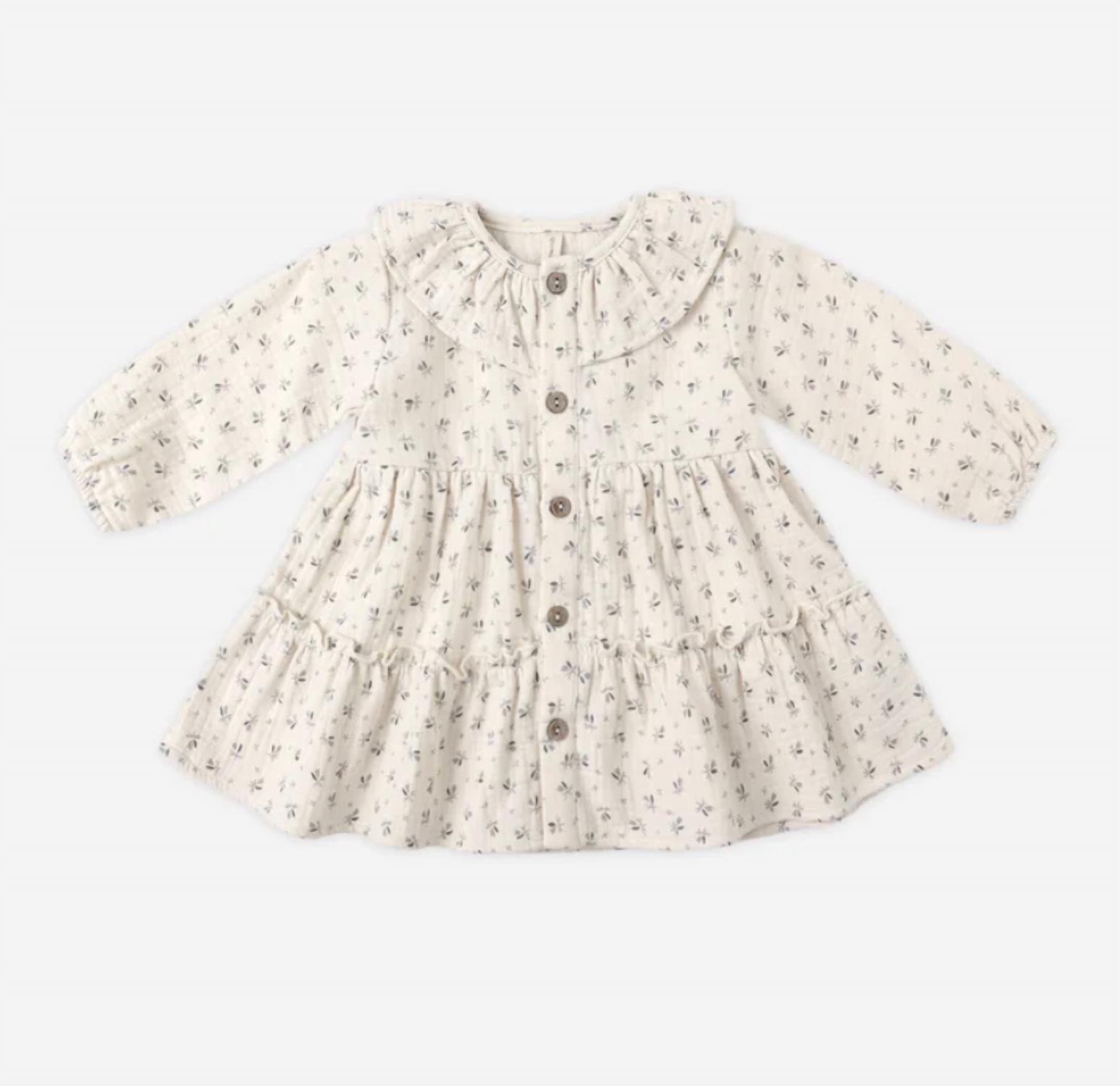 Quincy Mae - Girl's Ruffle Collar Button Dress