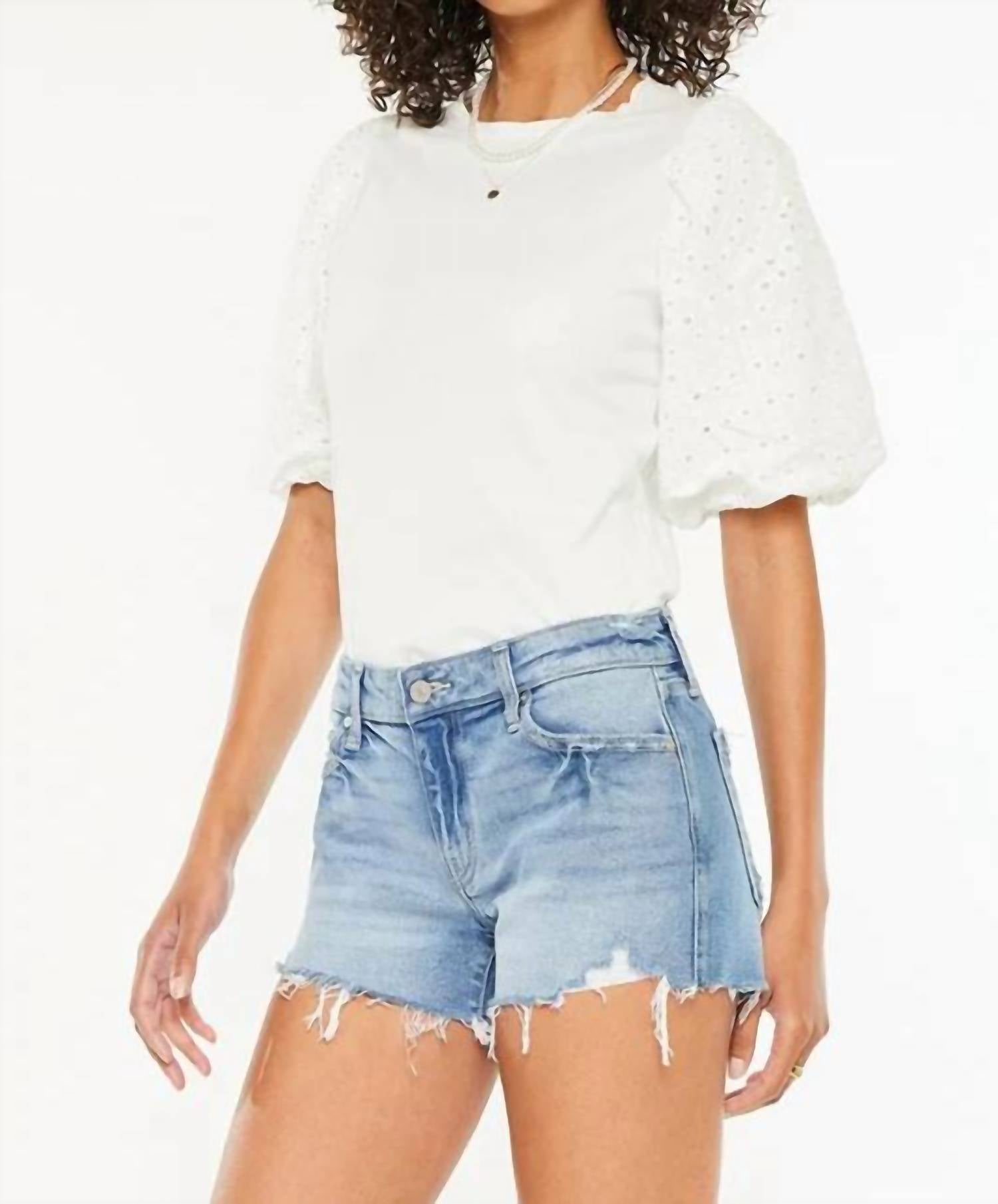 Kancan - Heather Mid Rise Boy Fit Shorts
