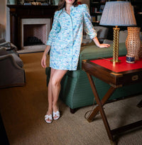 Sail To Sable - Scalloped Shirt Mini Dress
