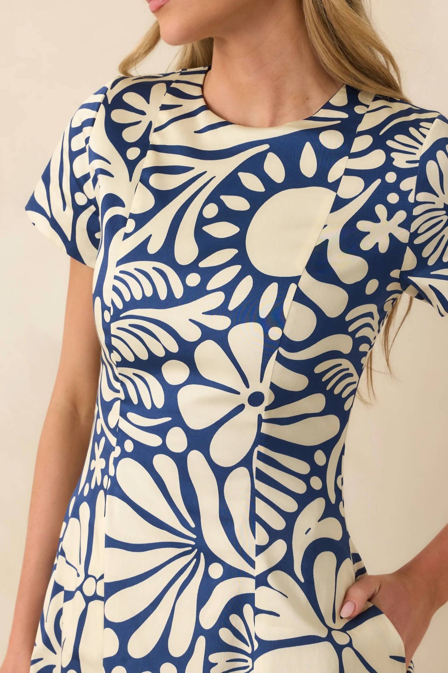 Prosperina Margot Reversible Dress in mod blossom navy - women's dress - view 5