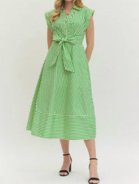 Entro - Striped Midi Dress