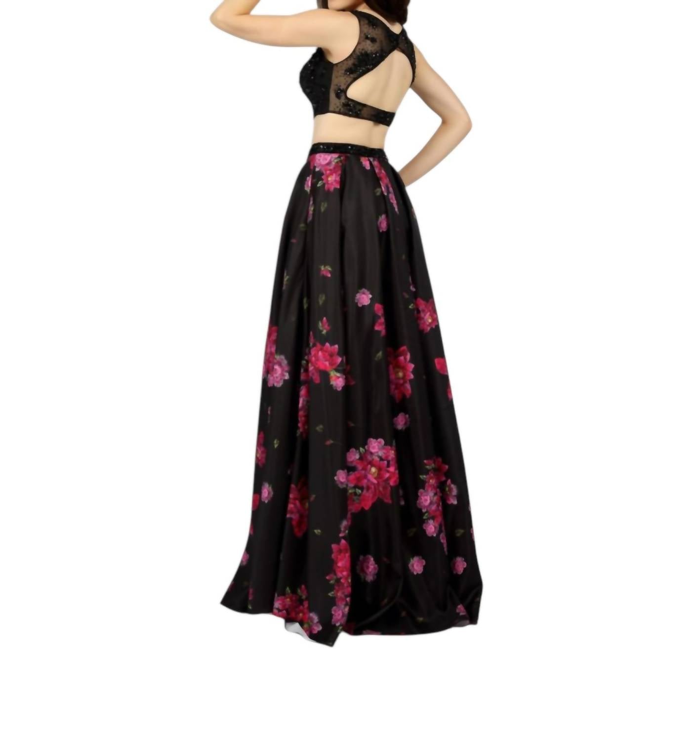 Karishma Creations - Two-piece Floral Evening Gown