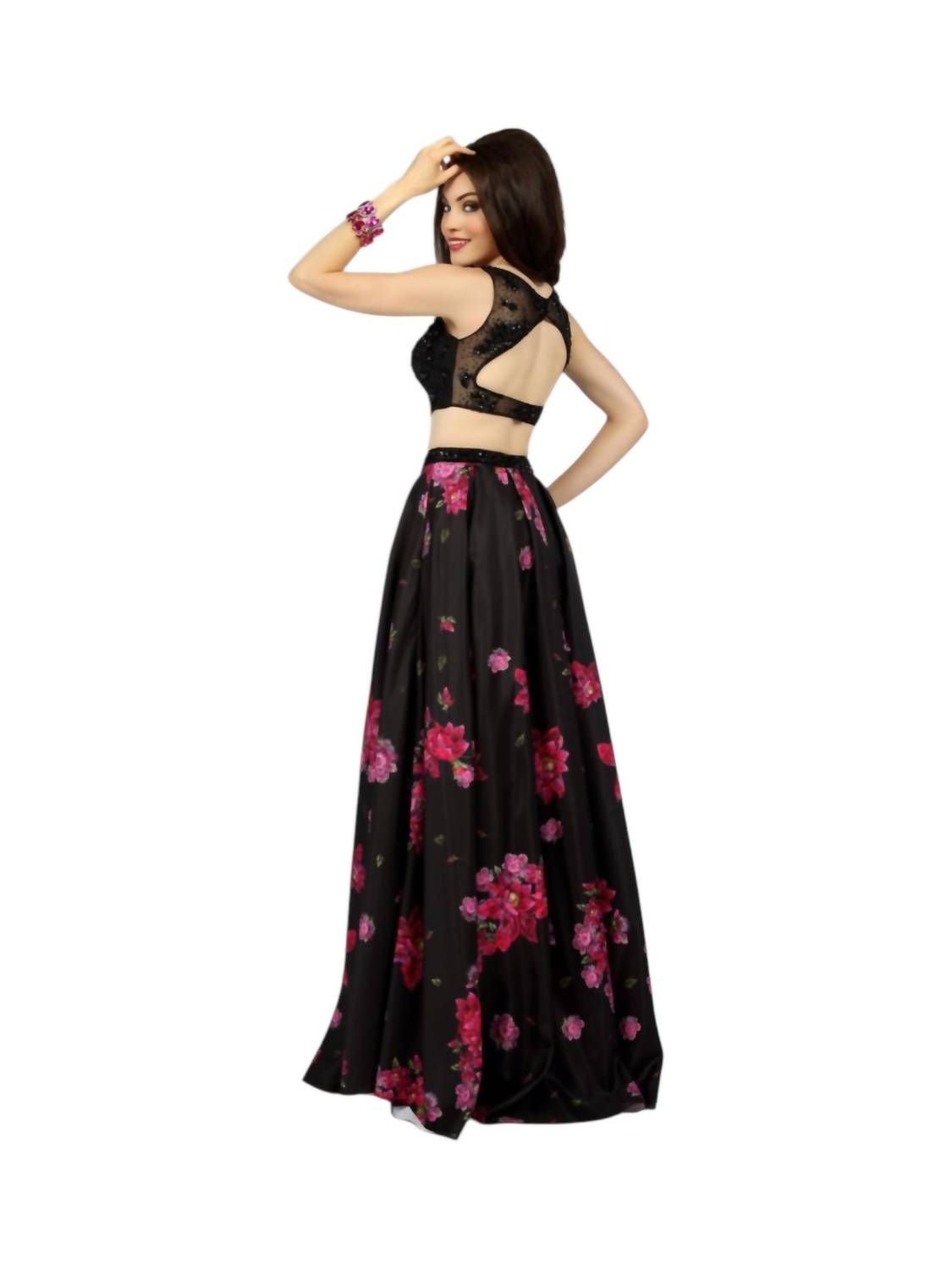 Karishma Creations - Two-piece Floral Evening Gown