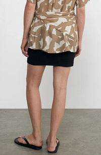Enza Costa Jaquard Mini Skirt in black - women's skirt - detail view