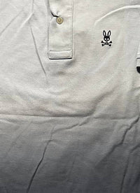 Psycho Bunny Men's Ombre Polo in grey - men's shirt - detail view