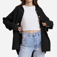 Mate - Linen Oversized Long Sleeve Shirt