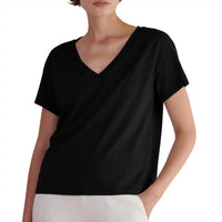 Velvet by Graham & Spencer Venice V-neck Tee in black - women's t-shirt