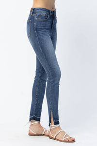 Judy Blue - High Waist Skinny Released Hem and Side Slit