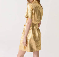 Lanhtropy - Franca Metallic Linen Dress