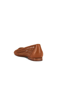 Dolce Vita Women's Catia Braided Leather Flats in luggage - women's flats - detail view