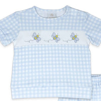Lullaby Set Kids Bayou Bloomer Set in blue honeycomb - item - detail view