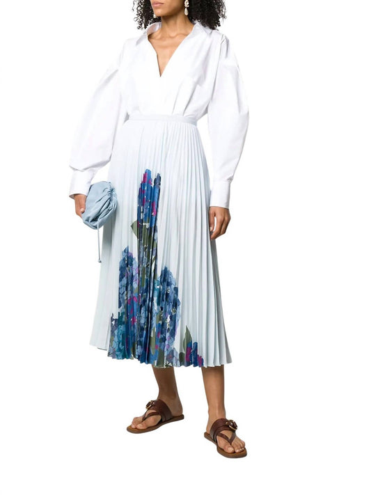 Valentino - Floral Print Pleated Midi Skirt