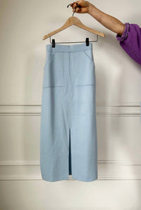 Allude - High Rise Front Slit Midi Skirt