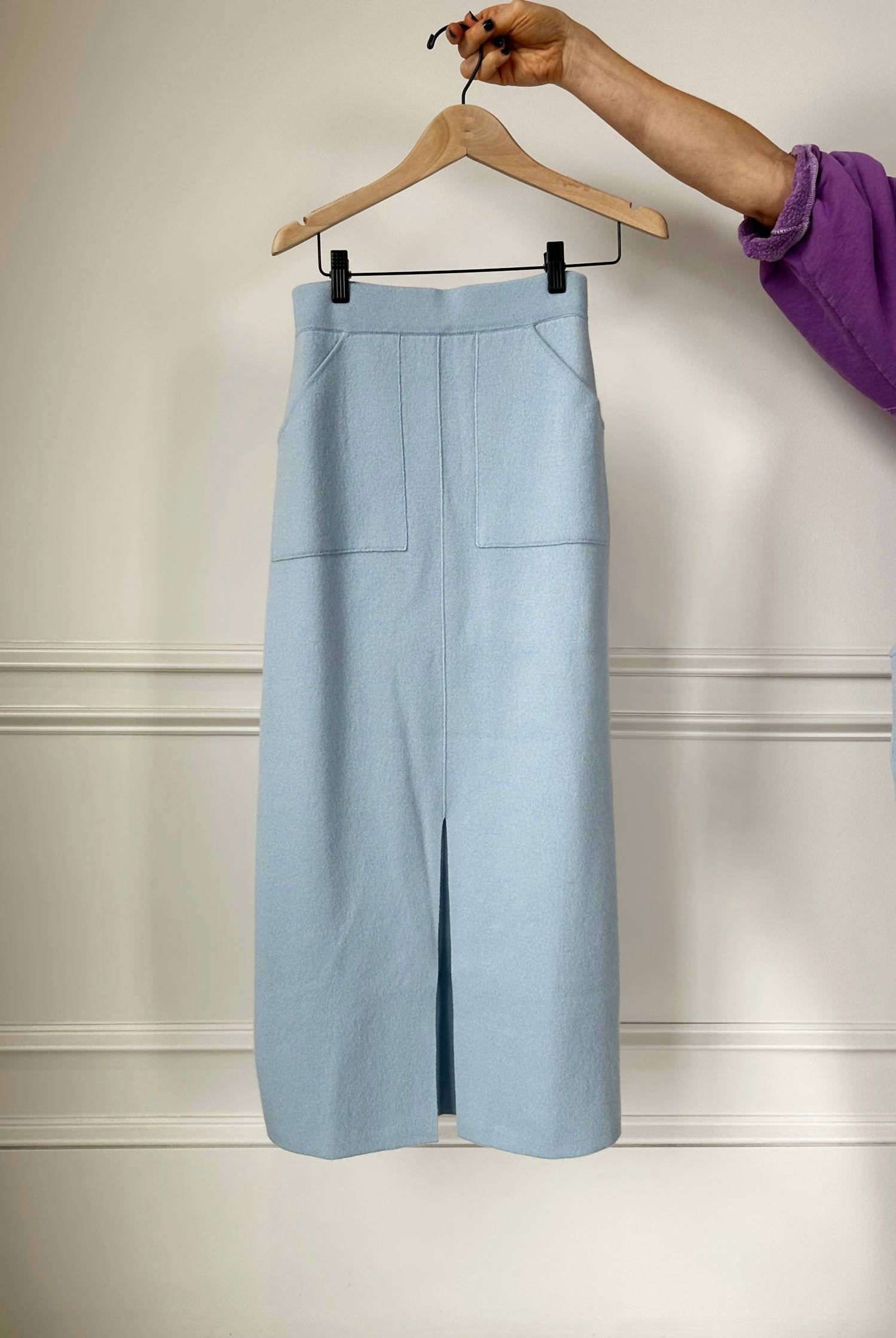 Allude - High Rise Front Slit Midi Skirt