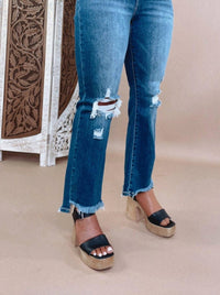 Risen - Corey Cropped High Rise Flare Jeans