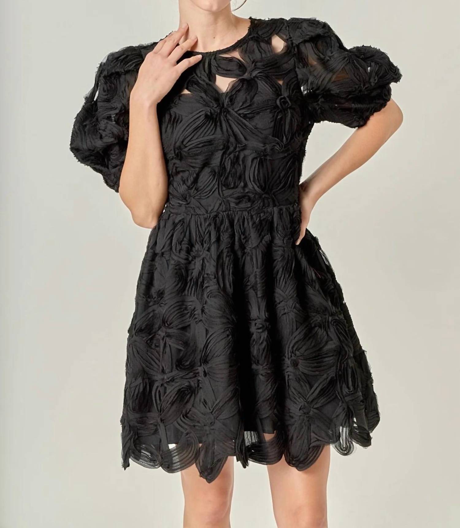 English Factory - Flower Embellished Mini Dress