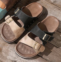 Little Daisy Closet - Women's Western Suede Rivet Slip-on Sandals