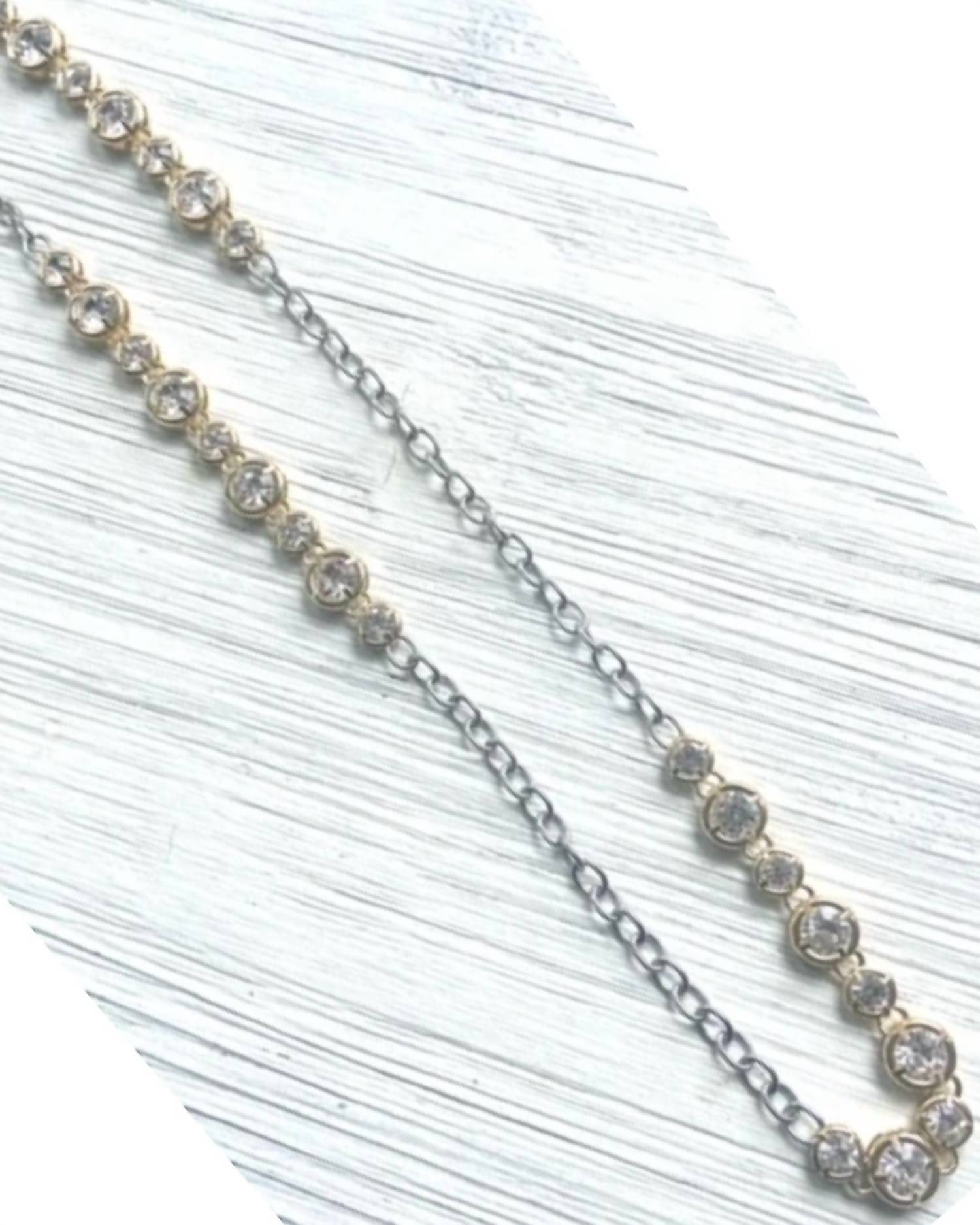 Vb & Co. - Women's Two-tone Crystal Layering Chain Necklace
