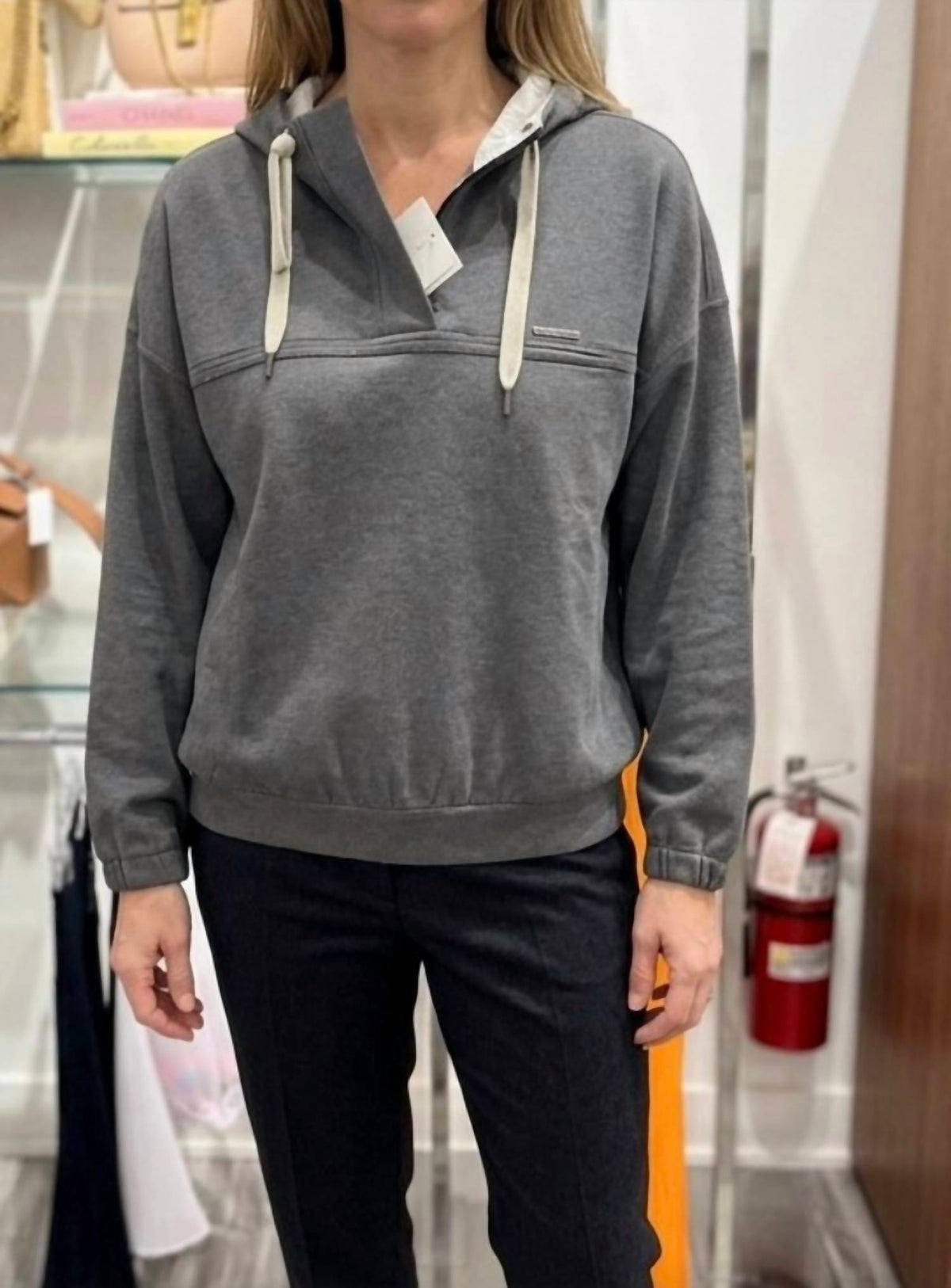 Brunello Cucinelli - Embellished Quarter Zip Hoodie