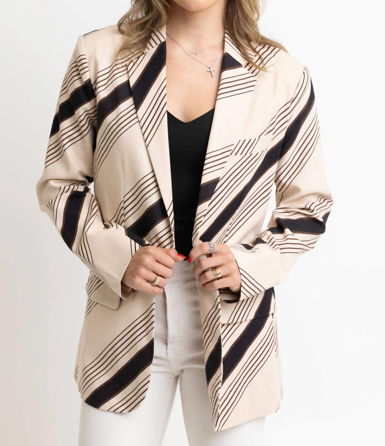 Karlie - Stripe Blazer Jacket