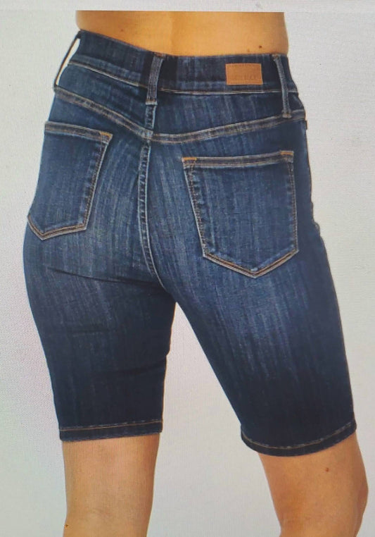 Judy Blue - High Waist Pull On Biker Jean Shorts