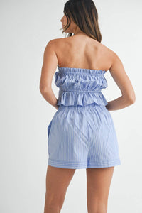 Mable - Fionnuala Stripe Tube Top & Short Set