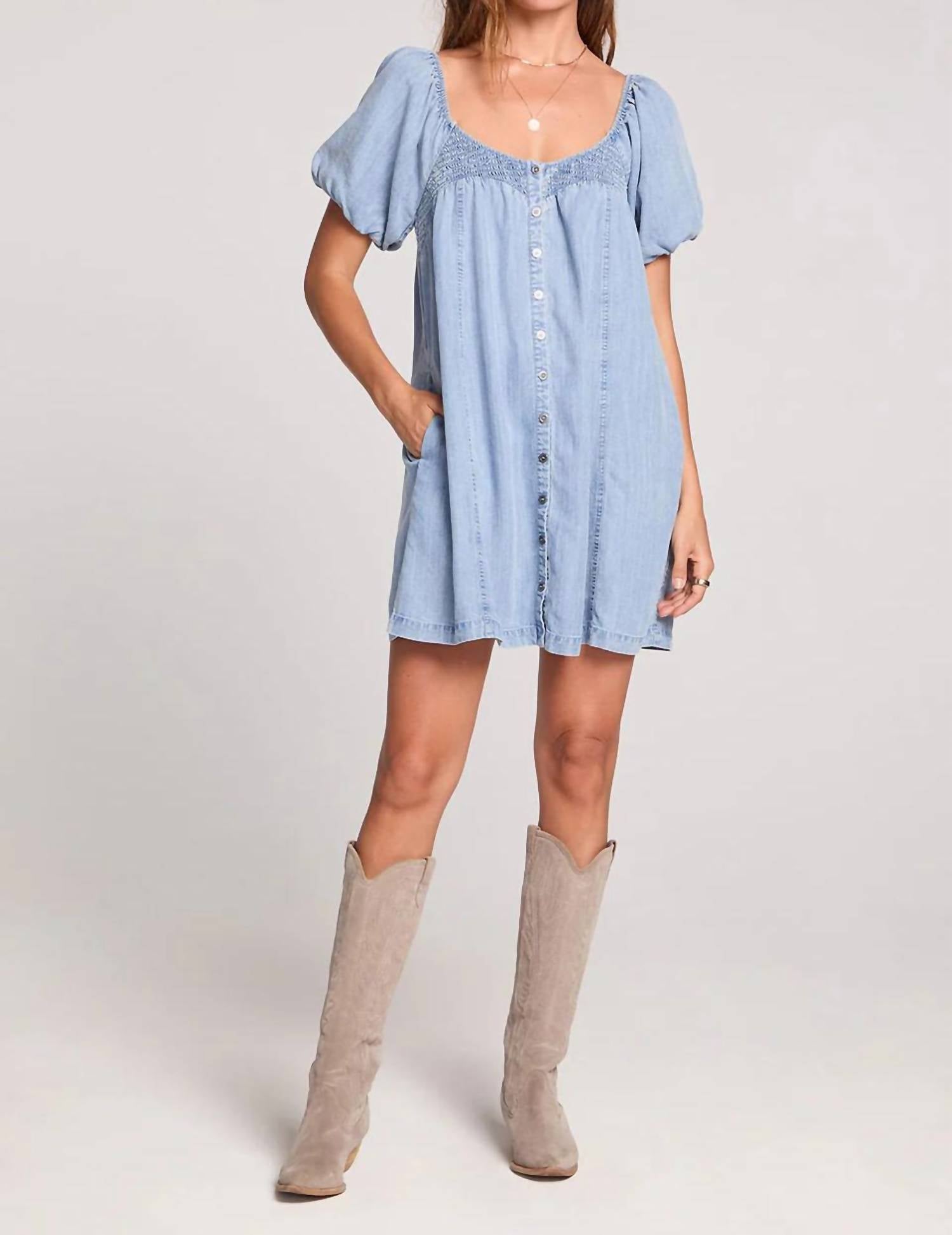 saltwater LUXE Seymore Mini Dress in vintage indigo - women's dress
