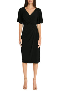 Maggy London - Flutter Sleeve Pleated Sheath Dress