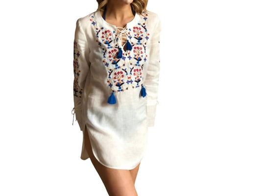 Tory Burch - Wildflower Embroidered Beach Tunic Cover Up