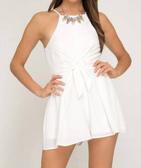 She + Sky - Cami With Front Tie Detail Romper