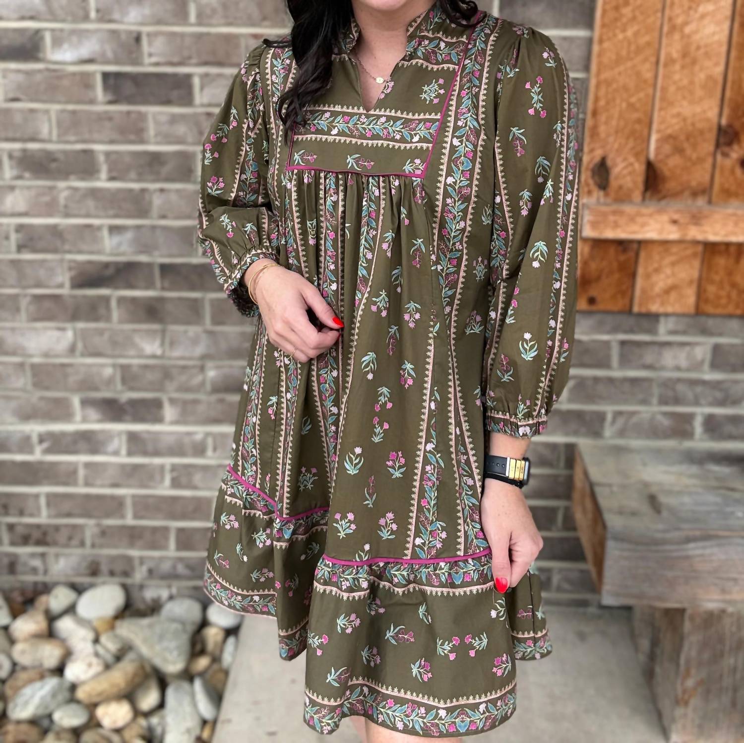 Umgee - Pattern Babydoll Dress