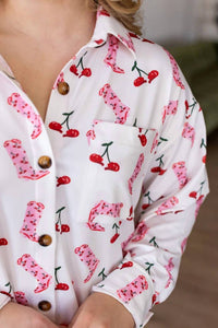 MOON RYDER Cherry Cowgirl Lounge Set in multi - women's sleepwear - alternate view