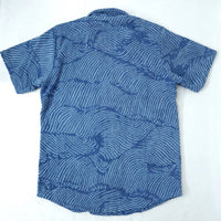 OAS Men’s After Swim Terry Button-up Shirt in blue - men's shirt - detail view