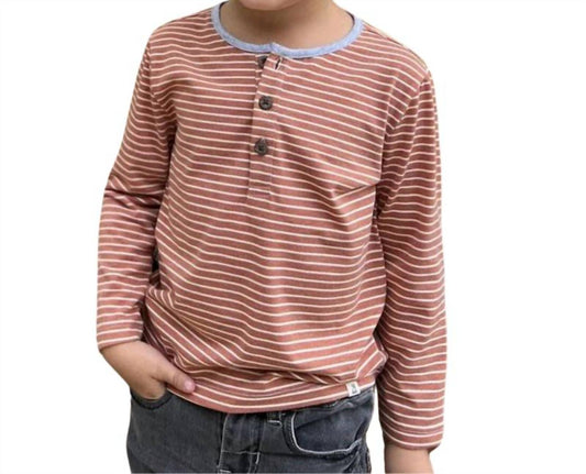 Me & Henry - Boys Mascot Stripe Henley Top